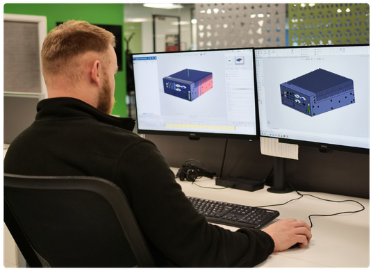 IEC 62443-4-2 Impulse Engineer designing custom computer on SolidWorks