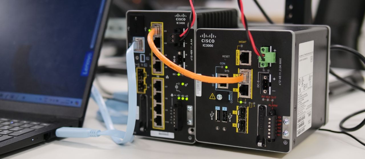 Cisco networking switch set up at Impulse Embedded