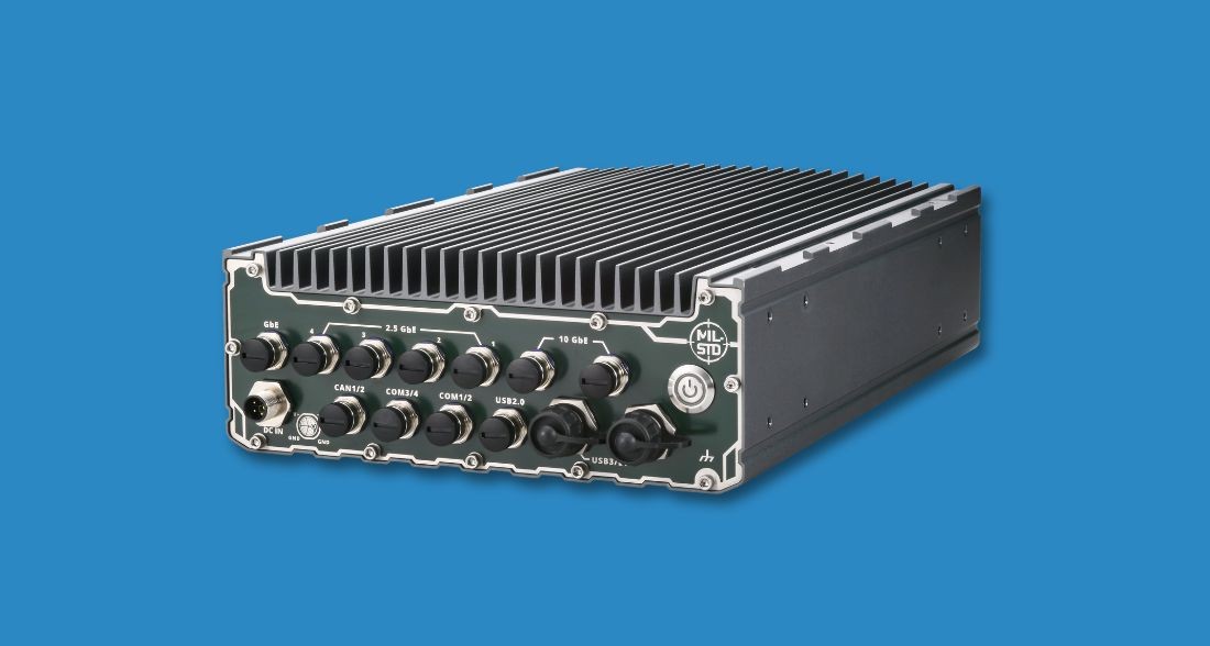 A Neousys SEMIL-2200 Computer on a blue background