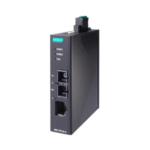 Moxa 1 Port PoE+ Fast Ethernet-to-Fibre Media Converters 