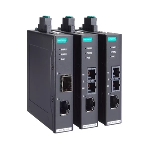 Moxa 1 Port PoE+ Gigabit Ethernet-to-Fibre Media Converters 